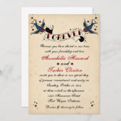 ヴィンテージロカビリータトゥー結婚式招待状 招待状 (正面/裏面)