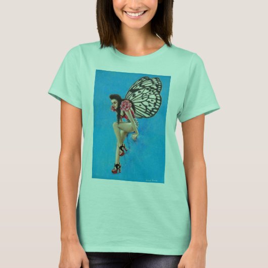 ヴィンテージロカビリーフェアリーのネクタイ染め女性のTシャツ Tシャツ (正面)