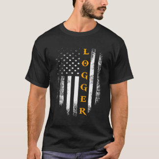 ヴィンテージロガー米国旗カーペンターギフト Tシャツ