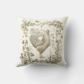 ヴィンテージロクラシックスターベージュフローラトワール クッション (裏面)