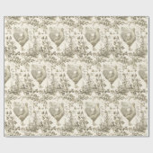 ヴィンテージロクラシックスターベージュフローラトワール ラッピングペーパー (フラット)