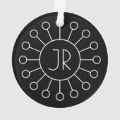 ヴィンテージロクールゴスタイルモノグラム |黒と白 オーナメント (裏面)