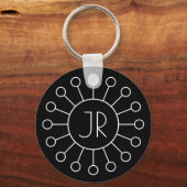 ヴィンテージロクールゴスタイルモノグラム |黒と白 キーホルダー (正面)