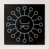 ヴィンテージロクールゴスタイルモノグラム |黒と白 ジグソーパズル (横)