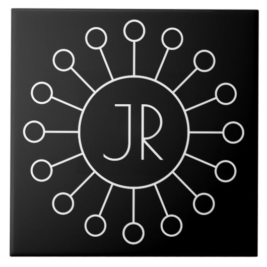 ヴィンテージロクールゴスタイルモノグラム |黒と白 タイル (正面)