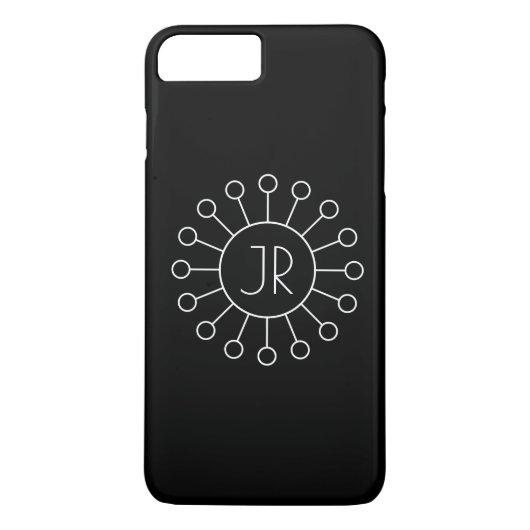 ヴィンテージロクールゴスタイルモノグラム |黒と白 Case-Mate iPhoneケース (裏面)