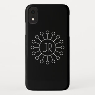 ヴィンテージロクールゴスタイルモノグラム  黒と白 iPhone XRケース