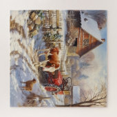 ヴィンテージログ納車牛ヒツジ付き納車及び農用トラクター ジグソーパズル (横)