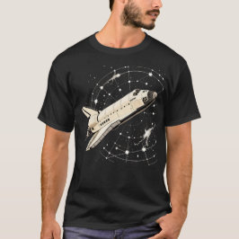ヴィンテージロケット宇宙船 レトロ宇宙探査アート Tシャツ