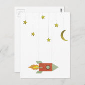 ヴィンテージロケット宇宙 ポストカード (正面/裏面)