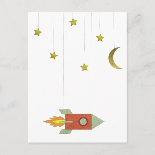ヴィンテージロケット宇宙 ポストカード (正面)