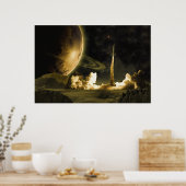 ヴィンテージロケット発射 ポスター (キッチン)