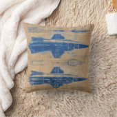 ヴィンテージロケット設計図 クッション (ブランケット)