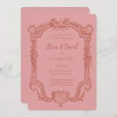 ヴィンテージロココ結婚式招待状 招待状 (正面/裏面)