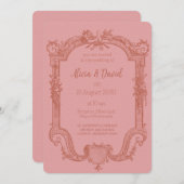 ヴィンテージロココ結婚式招待状 招待状 (正面/裏面)