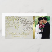 ヴィンテージロココ金ゴールドサンキューフォトカード サンキューカード (正面/裏面)