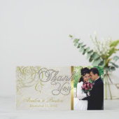 ヴィンテージロココ金ゴールドサンキューフォトカード サンキューカード (スタンド正面)