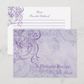 ヴィンテージロコパープルブライダルシャワーレシピカード ポストカード (正面/裏面)
