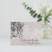 ヴィンテージロコブラックブライダルシャワーレシピカード ポストカード (スタンド正面)