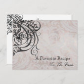 ヴィンテージロコブラックブライダルシャワーレシピカード ポストカード (正面/裏面)
