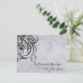ヴィンテージロコブラックブライダルシャワーレシピカード ポストカード (スタンド正面)
