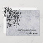 ヴィンテージロコブラックブライダルシャワーレシピカード ポストカード (正面/裏面)