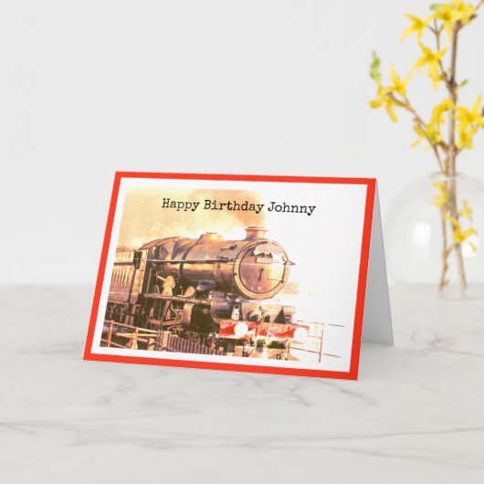 ヴィンテージロコ、満開のパーソナライズされた誕生日 カード (黄色い花)