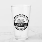 ヴィンテージロゴあなたの名前ボトルキャップ円レトロ タンブラーグラス (正面)