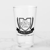 ヴィンテージロゴシールドローレルリボン名エンブレム タンブラーグラス (正面)