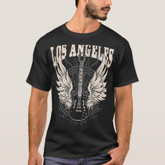 ヴィンテージロサンゼルスカリフォルニアギターウィングスロックa tシャツ