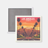ヴィンテージロサンゼルスカリフォルニア マグネット (正面/裏面)