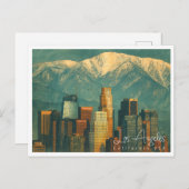 ヴィンテージロサンゼルス水彩 | レトロカリフォルニア シーズンポストカード (正面/裏面)