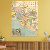 ヴィンテージロサンゼルス県CAの地図(1888) キャンバスプリント (インサイチュ (リビング))