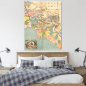 ヴィンテージロサンゼルス県CAの地図(1888) キャンバスプリント (インサイチュ (寝室))