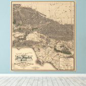 ヴィンテージロサンゼルス県CAの地図(1900) キャンバスプリント (インサイチュ (ウッドフロア))