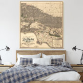 ヴィンテージロサンゼルス県CAの地図(1900) キャンバスプリント (インサイチュ (寝室))