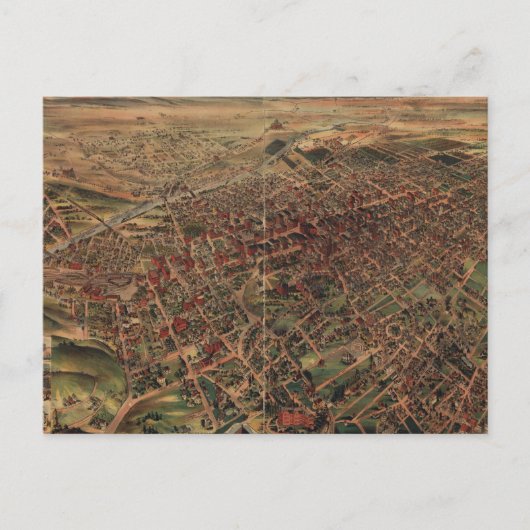 ヴィンテージロサンゼルス絵図(1891) ポストカード (正面)