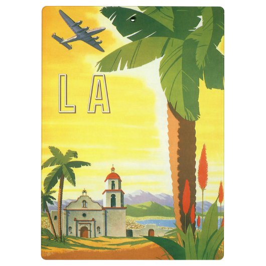ヴィンテージロサンゼルス、カリフォルニア州ミッションwith Palm クリップボード (裏面)