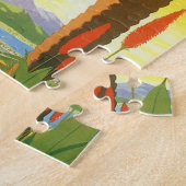 ヴィンテージロサンゼルス、カリフォルニア州ミッションwith Palm ジグソーパズル (側面)