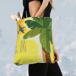 ヴィンテージロサンゼルス、カリフォルニア州ミッションwith Palm トートバッグ<br><div class="desc">ヴィンテージイラストレーションアメリカ合衆国の旅行ポスターまたは荷物用ラベルからCity of Angels, ロサンゼルス，カリフォルニア。カリフォルニアのミッションの美しい建築、咲く植物を持つヤシの木飛んでいる、夏の間の晴れた日の空の飛行機。</div>