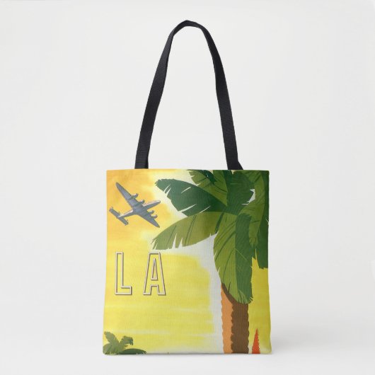 ヴィンテージロサンゼルス、カリフォルニア州ミッションwith Palm トートバッグ (正面)