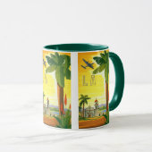 ヴィンテージロサンゼルス、カリフォルニア州ミッションwith Palm マグカップ (正面右)