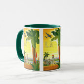 ヴィンテージロサンゼルス、カリフォルニア州ミッションwith Palm マグカップ (正面左)