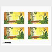 ヴィンテージロサンゼルス、カリフォルニア州ミッションwith Palm 長方形シール (シート)