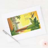 ヴィンテージロサンゼルス、カリフォルニア州ミッションwith Palm 長方形シール (封筒)