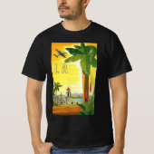 ヴィンテージロサンゼルス、カリフォルニア州ミッションwith Palm Tシャツ (正面)