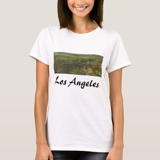 ヴィンテージロサンゼルス・カリフォルニア・リバーの地図 Tシャツ
