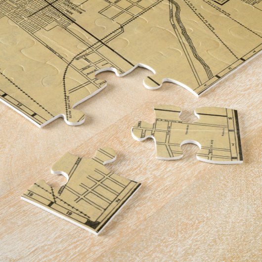 ヴィンテージロサンゼルスCAの地図(1914) ジグソーパズル (側面)