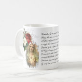 ヴィンテージロザリオヴァージンマザーメアリーメモリアル祈りの言葉 コーヒーマグカップ (正面左)