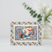 ヴィンテージロシアののクリスマス、自宅のリス シーズンポストカード (スタンド正面)